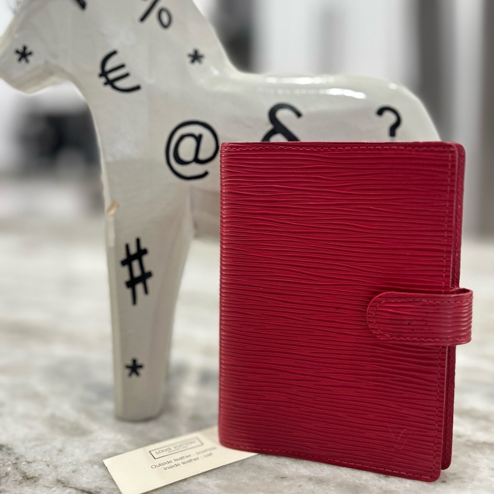 Louis Vuitton Authentic Small Red Epi Leather Agenda